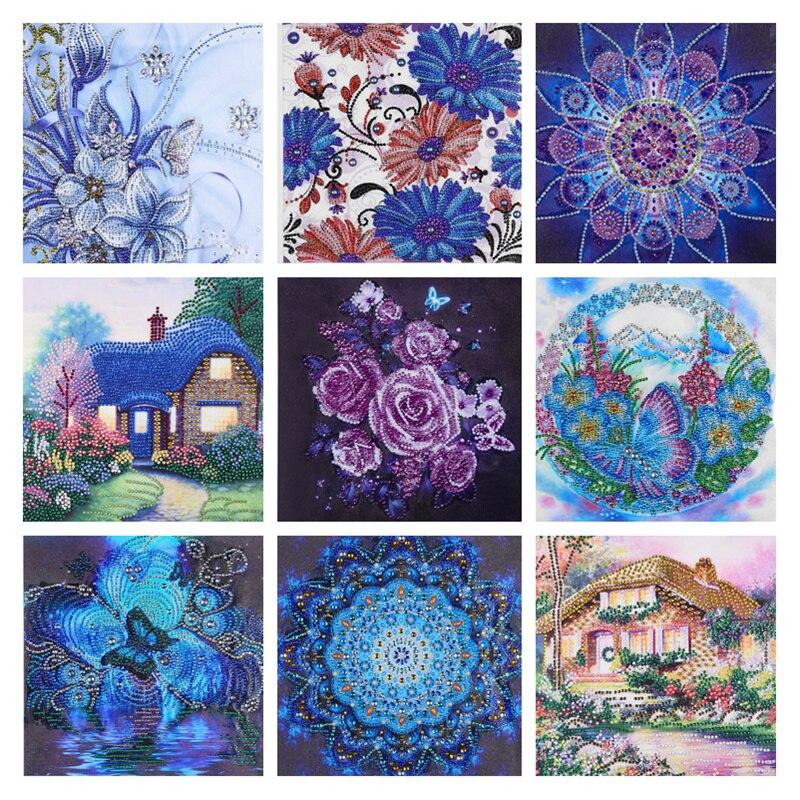 Новая алмазная живопись особой формы, цветок, живописный узор, сделай сам, 5D часть, дрель, набор для вышивки крестом, художественная вышивка со стразами