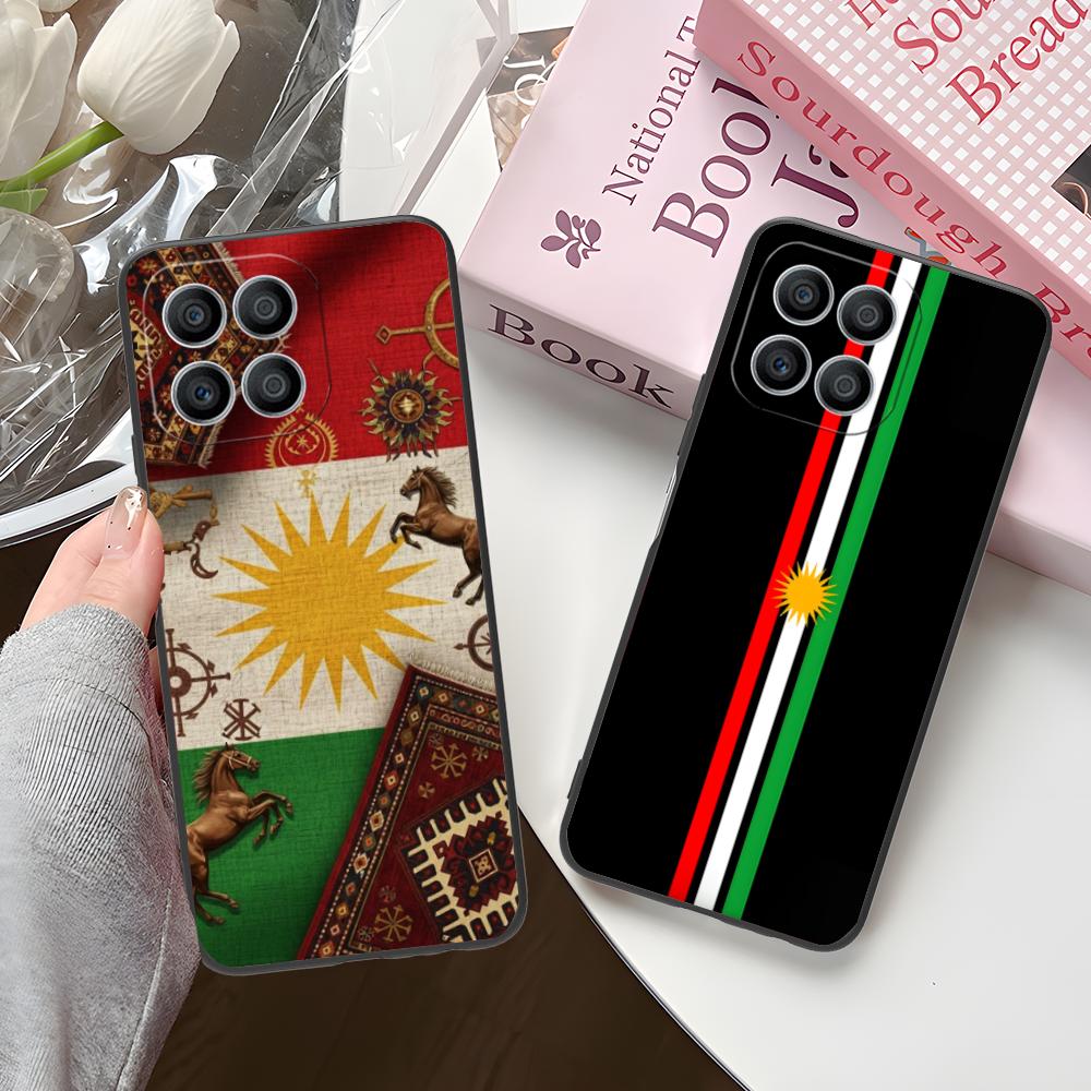 Матовая TPU чехол для мобильного телефона с флагом Курдистана для Honor 90 80 70 60 50 30 20 10 9 8 7 Pro S SE Lite 5G Цветная печатная крышка