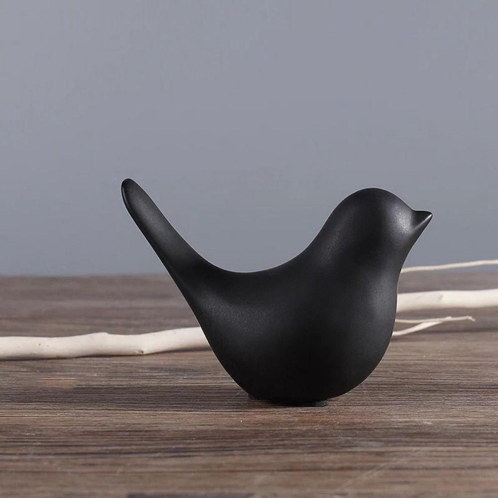 Accessories Modern Black White Ceramic Nordic Style Bird Sculpture Figurines Statue Ornaments