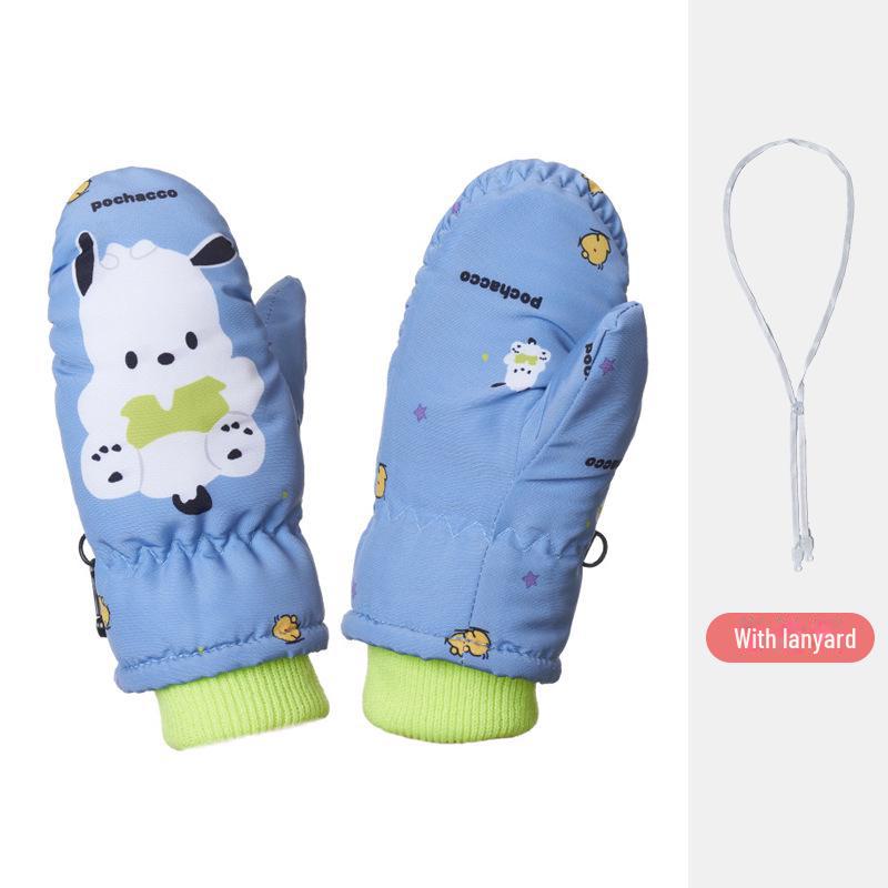 Бархатные лыжные перчатки: Нескользящие, теплые и толстые для детей 2-5 лет