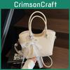 Lace Bow Pu Water Bucket Bag With Zip Closure For Daily Casual Use