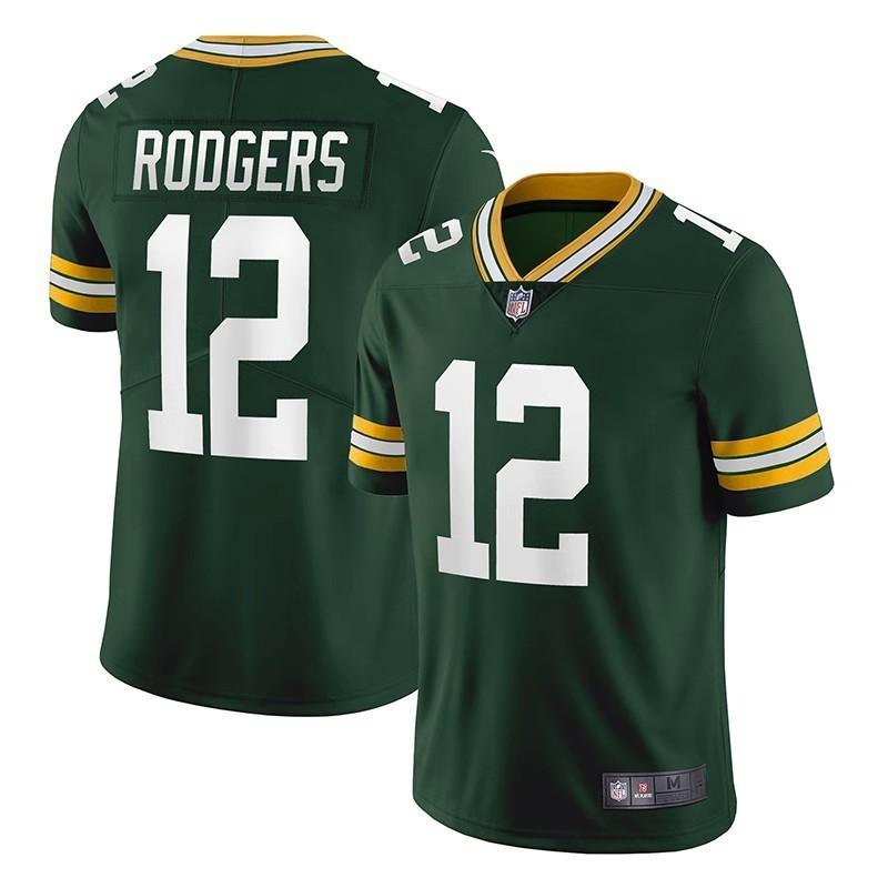 Mens Green Bay Packers 12 Rodgers Football Jersey S-3XL