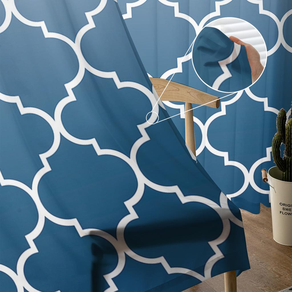 Марокко Синий градиент тюлевые шторы для гостиной вуаль прозрачные шторы для спальни шифоновые шторы для кухни