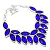 Lab Created Tanzanite Necklace 18" Adjustable Chain Marquise Cut Gemstone Gifts