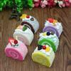 2PCS Creative PU Simulation Cream Swiss Roll Dessert Fruit Cake Artificial Lifelike Fake Miniature Food Kitchen Decoration