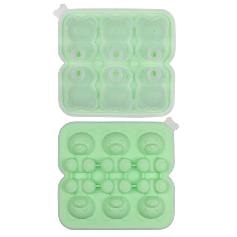 4-Cavity Little Bear Silicone Ice Cube Tray - Easy Release for Beverages & Tea