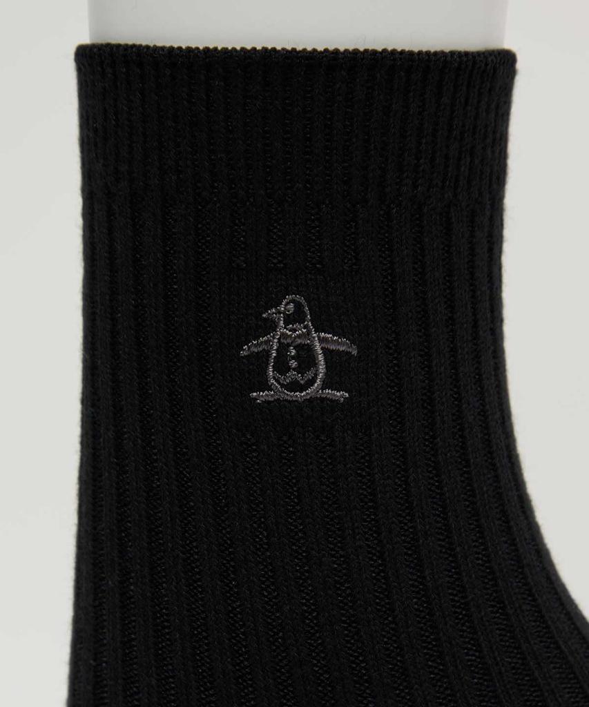 Munsingwear MG5SSO00L Гольф Обычный Пингвин Антибактериальный и Защищающий от Запаха BK01 Женские Носки, Длина, Вышивка, Устойчивый, Черный,