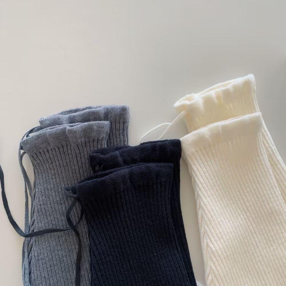 Solid Color Leg Covers Warm Knitted Socks Fashion Foot Cover