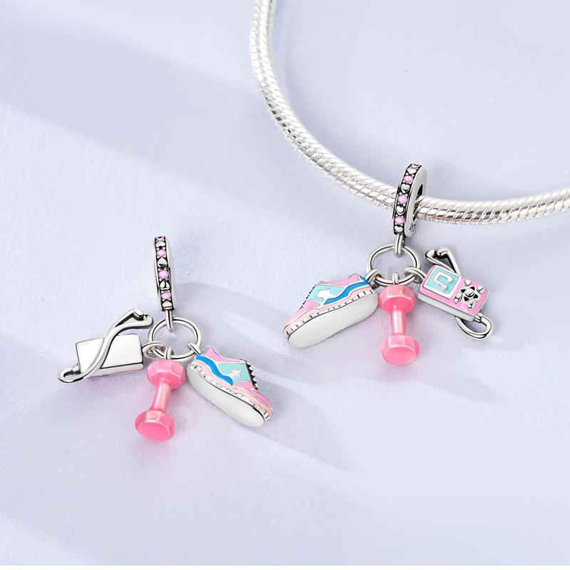 Charms 925 Silver Ballet Shoes Butterfly Cat Heart Pendant Jewelry Fit Original 925 Bracelet For Women DIY Party Gifts