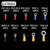 102PCS RV1.25 RV2 RV3.5 RV5.5 Insulated Electrical Wire Cable Connectors Ring Lugs Crimping Terminals Kit Red Yellow Black Blue