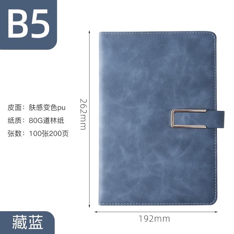 Customized A3 Hardcover Leather Bound Notebook with Logo Buckle 100 Sheets Thermal Binding for Office Business Meetings Record
