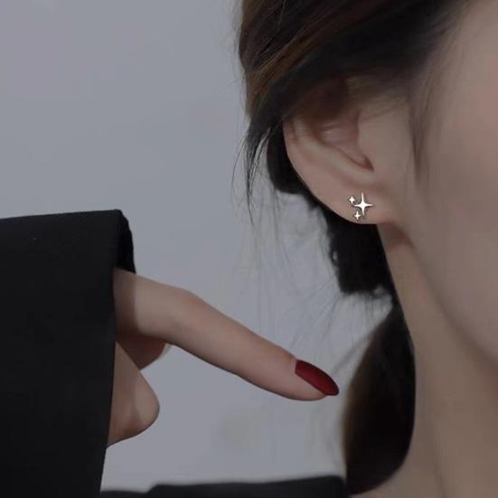 1 пара серег-пусетов со звездами, крутой стиль, однотонные серьги, маленькие легкие, антикоррозийные, антиаллергенные, блестящие, цветные, ежедневные серьги, подарок на праздник