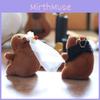 Cute Capybara Wedding With Rose Mesh Headwear Plush Fill Toy Keychain Pendant