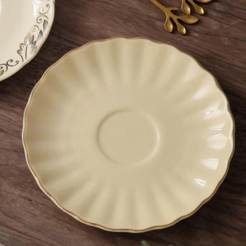 European-style Household Ceramic Snack Plate Creative Dessert Plate Restaurant Tableware Kitchen Supplies Decorative Meal Plate
