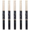 Drumstick Set for Maple Beginners, Practice, Anti-Slip, 5A, Lightweight, (5 Pairs, Black, 5A)