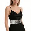 Metal Buckle Sequined Wide Corset Belt Wide Elastic Elastic Waspie Belt  Casual Wear