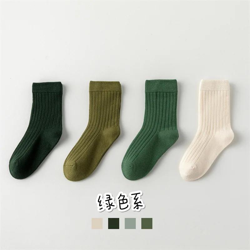 Высококачественные осенне-зимние новые детские носки однотонные Morandi Color Drawer Stripe детские носки универсальные милые носки для мальчиков и девочек