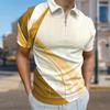 Мужская рубашка поло повседневная на молнии с коротким рукавом модная повседневная на молнии лето весна стандартный крой радиационный принт 3D принт рубашка