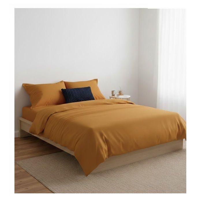 Housse de couette 220 x 240 cm Contemporain uni cumin