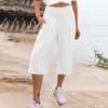 Women's Casual Loose Wide Leg Seven-tenths Pants for Summer Fashion Comfortable Breathable High Waist