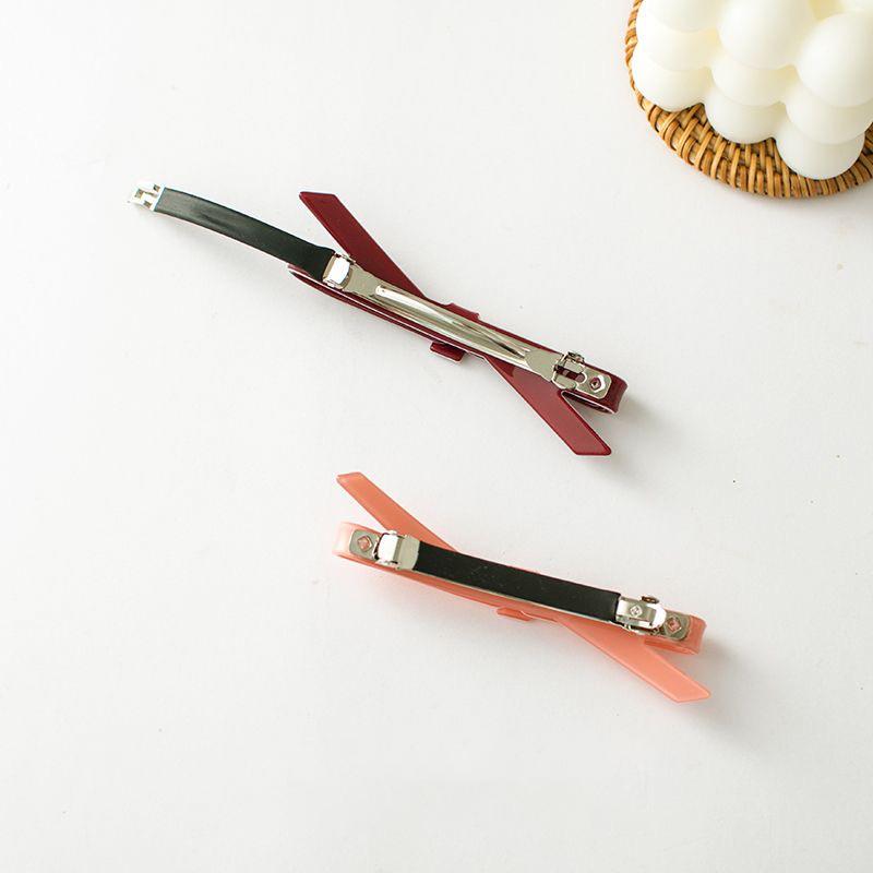 Шикарные заколки-банты для волос, однотонные акриловые заколки для волос, симпатичные простые заколки-банты, женские аксессуары для волос