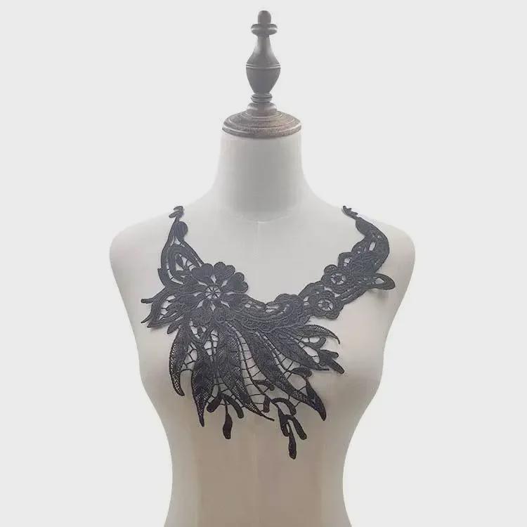 Водорастворимый кружевной воротник 3D с вышивкой из полиэстерового шелка