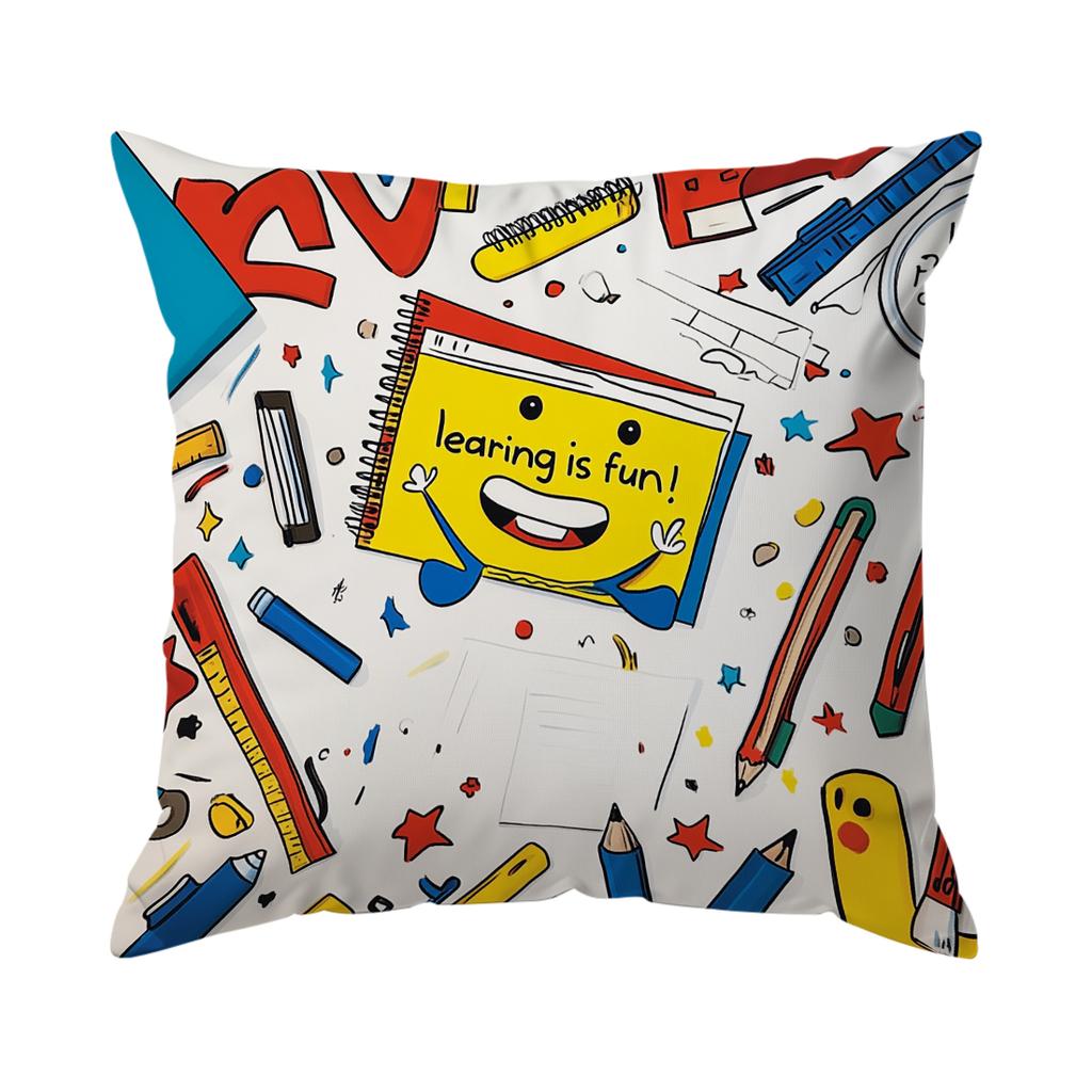 Pcs BacktoSchool Campus Themes Singlesided Printed Pillowcase Cushion Coversuitable For Living Roombedroomcar Decoration