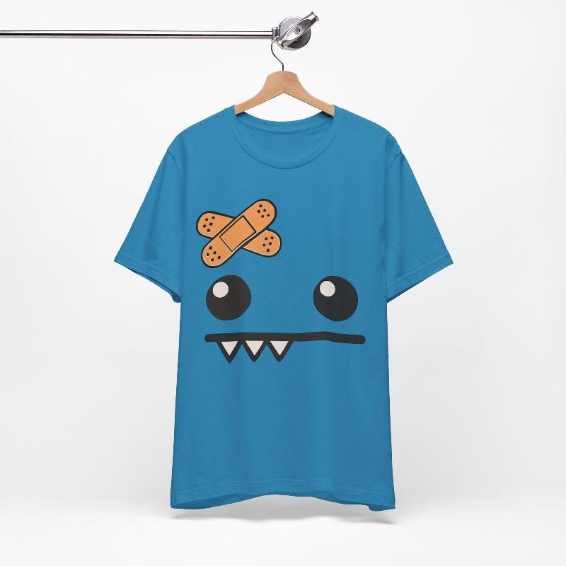 Men's and Women's Same Retro Cartoon Fashion Casual Crew Neck T-shirt