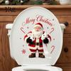Removable Wall Sticker Funny Santa Hug Paper Toilet Sticker, Peel And Stick Christmas Waterproof Window Cling Bathroom Decal, Humorous Holiday