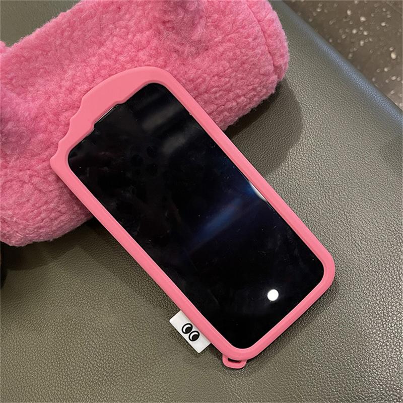 Ins милый мультяшный розовый чехол для телефона с мороженым для Iphone 13 12 11 Pro Xs Max X Xr 7 8 Plus Se 3, силиконовая мягкая задняя крышка с забавными глазами