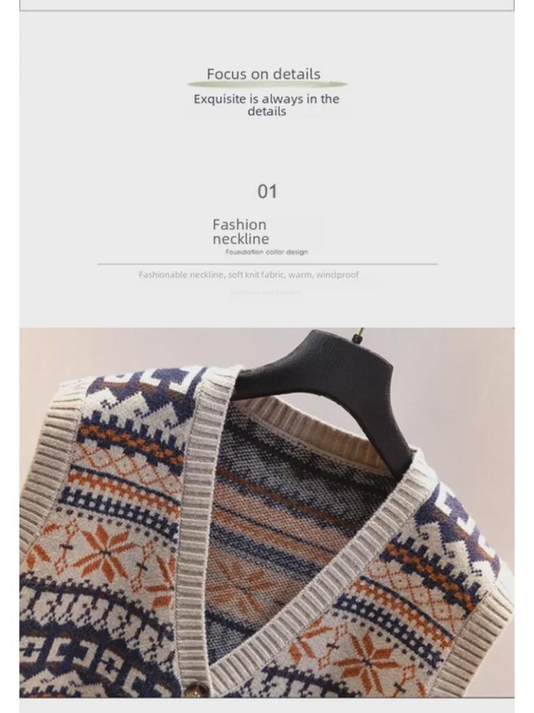 Women's Knitted Cardigan Vest for Early Spring and Autumn 2024 - Loose Fit Sweater