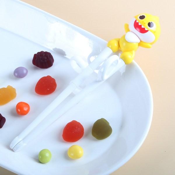 Izoum Children's Baby Shark 3D Correction Chopsticks Set, Mixed Colors, Spoon + Chopsticks + Case, Korean Popular Tableware