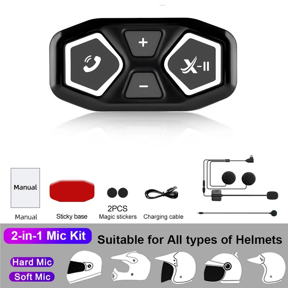 X-11 Мотоциклетный шлем Гарнитура Bluetooth 5.0 Handsfree Автоответчик IP67 Водонепроницаемый 2 в 1 Type-C Для Наушников и Зарядки