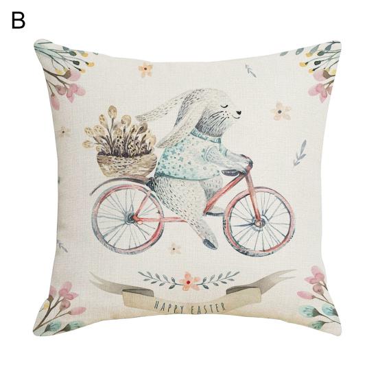 Наволочка со скрытой молнией, пыленепроницаемая льняная наволочка с изображением счастливого пасхального кролика, домашний декор, товары для дома