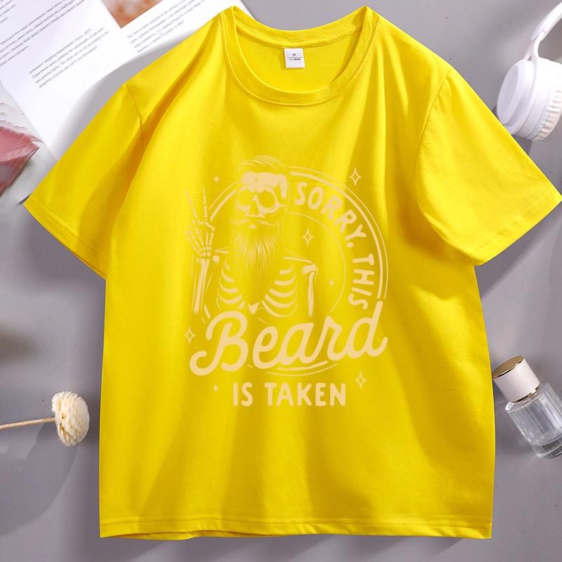 Sorry This Beard Is Taken Tshirt Unisex Vintage Funny Bearded Tshirt Cotton Cool Beards Tees Dad Short Sleeve T Shirt Streetwear