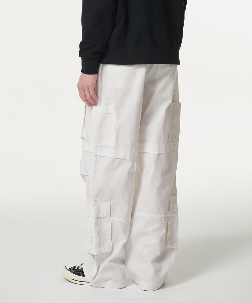MUSINSA STANDARD Cotton Multi-Pocket Parachute Cargo Pants [Off-White]