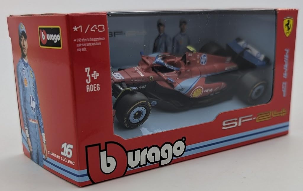 Kyosho BURAGO Масштаб Ferrari Гран-при Майами 2024 55 с пилотом Сайнсом 1/18 SF-24 Нет. С. младший. (Готовая модель) 18-16815SMIA