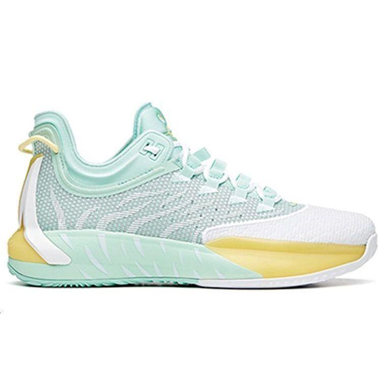 Anta Gh1 Low Hayward Nba Home Wear-Resistant Breathable Low-Top Basketball Shoes Men Sneaker White Green Yellow 112021103-6