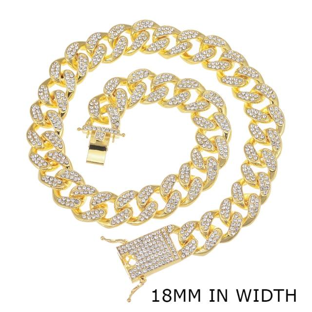 Iced Out кубинское звено-цепочка золотого цвета со стразами мужское ожерелье блестящее рэперское ожерелье для мужчин хип-хоп corrente masculina