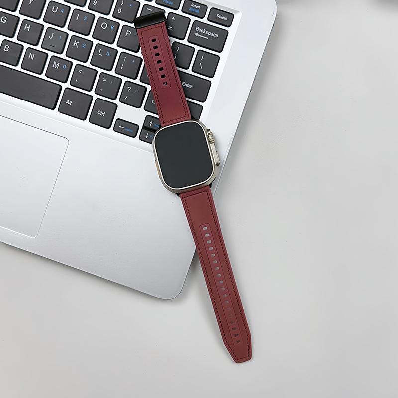 Красочный кожаный ремешок для Apple Smartwatch - Модный и универсальный ремешок из кораллового флиса