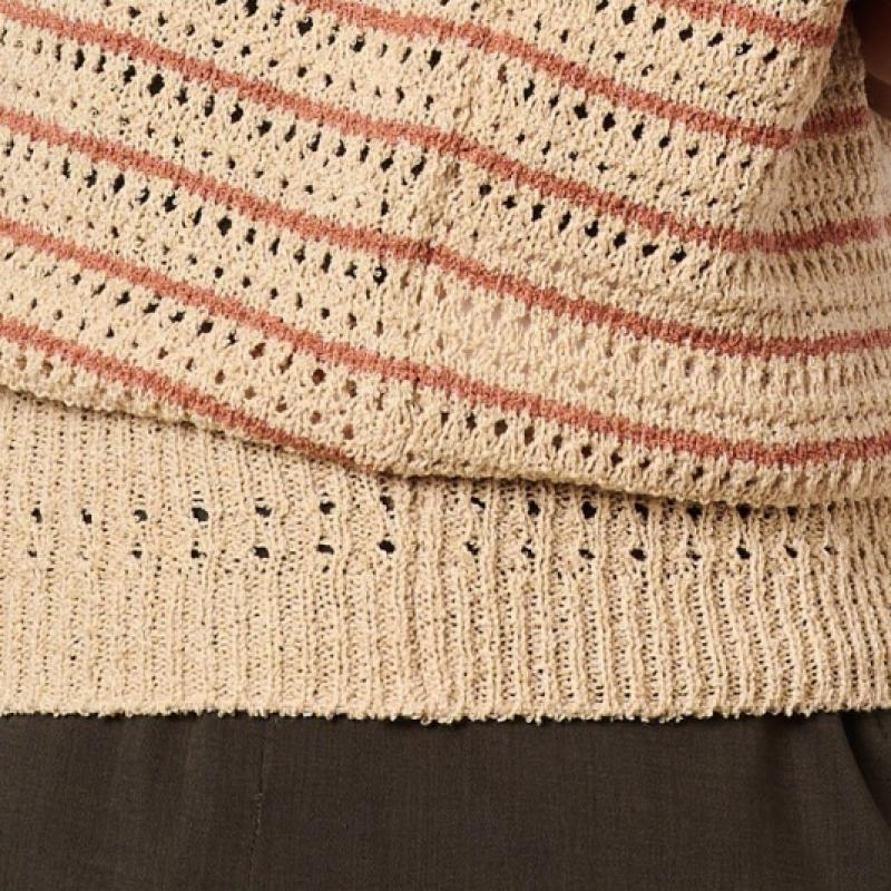 BCBG Полосатый трикотажный топ с коротким рукавом B4m5k428