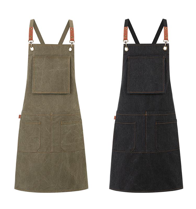 Premium Waterproof Canvas Apron for Catering, Baristas, Baking, Milk Tea Shops - Custom Logo Workwear