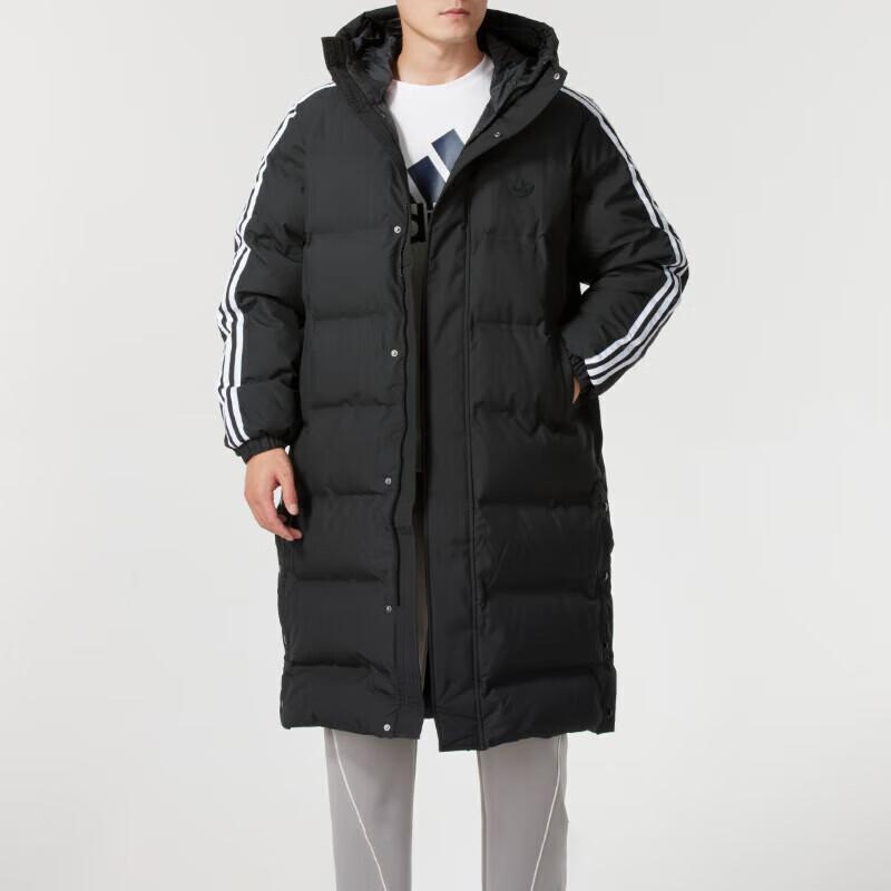 adidas Оригинальная теплая ветрозащитная куртка-пуховик с длинным рукавом на молнии для мужчин, черная JD3749