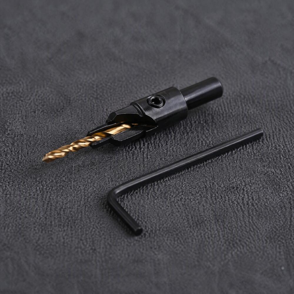 6PCS HSS Steel 4241 Counterbore Drill Bit Kit Woodworking Drill Bit Set Woodworking Use