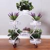 Movable Multi-Layer Iron Flower Stand for Indoor Spaces - Space-Saving Rack for Living Room or Balcony, Free Shipping