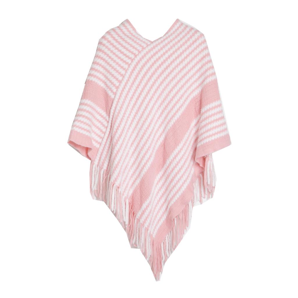 Европейский и американский стиль Женская мода пуловер накидка осень зима теплая пашмина летучая мышь свитер полосатый вязаный платок