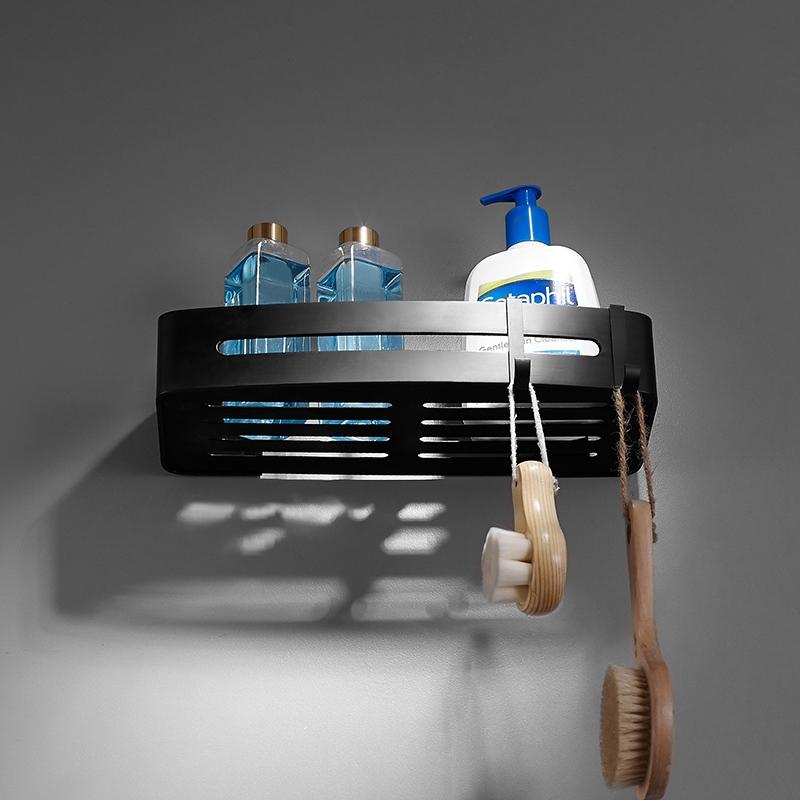 Space Aluminum Bathroom Shelve White Bathroom Accessorie Shower Corner Shelf Shampoo Storage Rack Bathroom Basket Holder A08-625