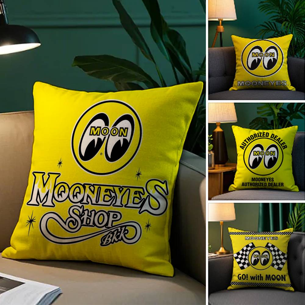 Cute Cartoon M-Mooneyes Pillow Case Comfort Sofa Bed Silky elegant Invisible zipper Decorative cushion cover