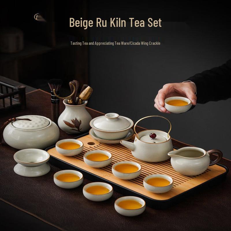 BiaoXing 2026 Ru Kiln Ceramic Kung Fu Tea Set