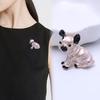 Cartoon Cute Ugly Dog Shape Brooch Shining Rhinestones Inlaid Eyes Pin Suit Lapel Badge Jewelry Gift Coat Accessories